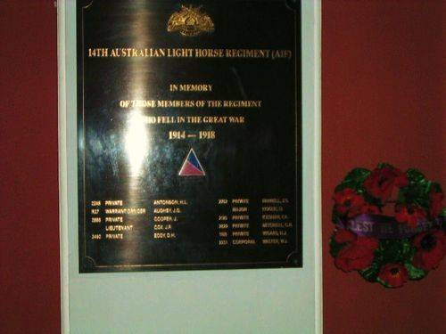 14th Australian Light Horse Plaque