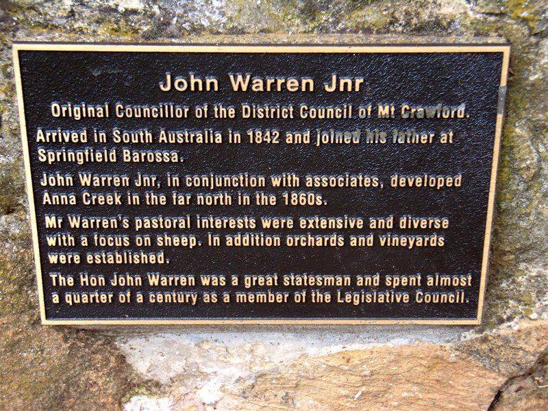 John Warren Jnr Plaque