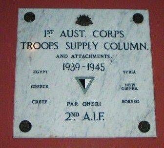 1st Aust Corps Troop Supply Plaque