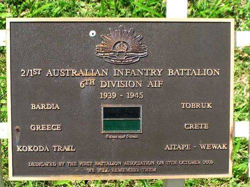 2/1st AIF 6th Division Plaque / March 2013