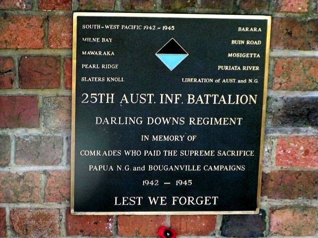 25th Battalion WW2 Plaque : 2009