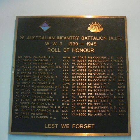 26 Australian Infantry Battalion Roll of Honour : 23-April-2011