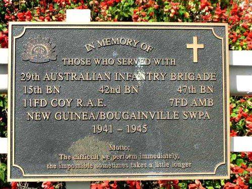 29th Australian Infantry Brigade Plaque / March 2013