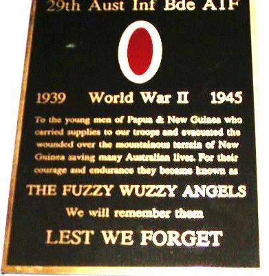 29th Infantry Brigade Fuzzy Wuzzy Angels Plaque