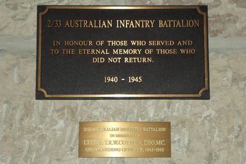 2/33rd Battalion Plaque : March 2014