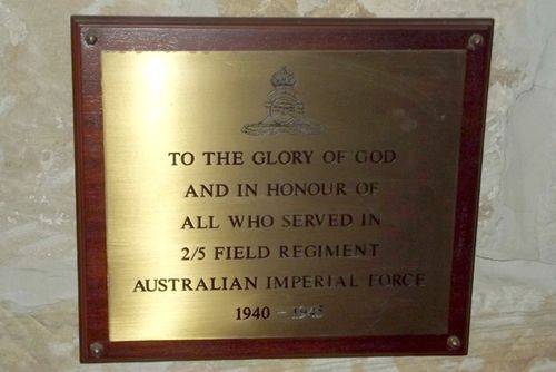 2-5th Field Regiment Plaque : March 2014