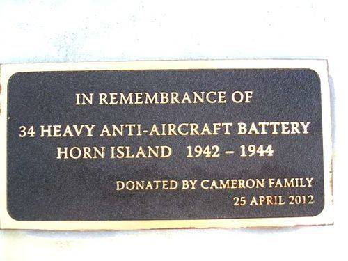 34th Battery -Cameron Family Plaque : 24-07-2013