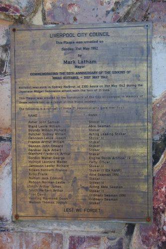 HMAS Kuttabul Plaque : August-2014