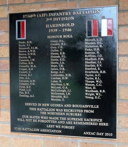 57/60th Battalion Honour Roll : 08-June-2012