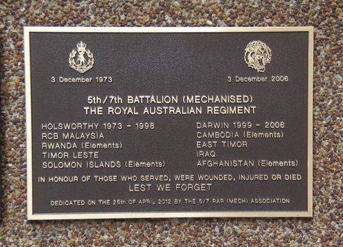 5th / 7th Battalion (Mechanised) Royal Australian Regiment : 04-March-2013