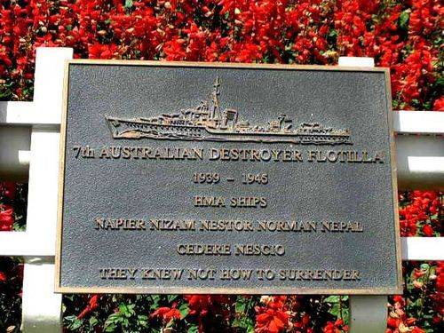 7th Australian Destroyer Flotilla Plaque