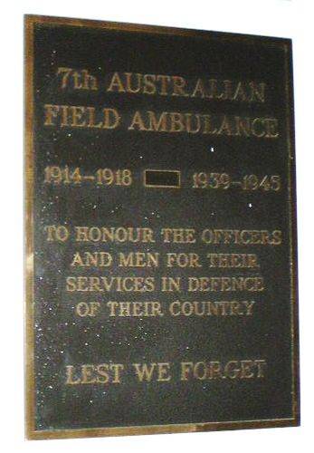 7th Field Ambulance Plaque