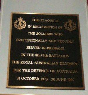 8 9th Battalion Plaque