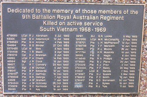 9th Battalion RAR Plaque 