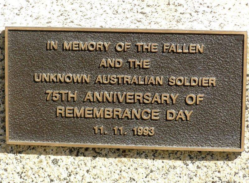 Remembrance Day Plaque : 11- September-2014