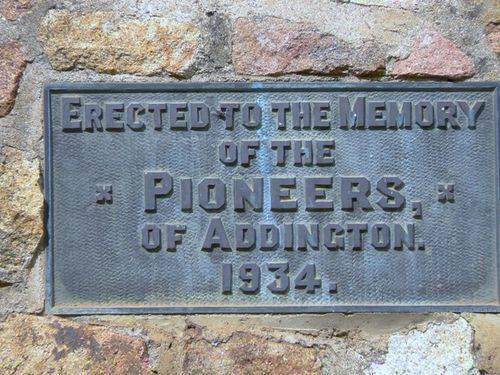 Addington Pioneers Monument