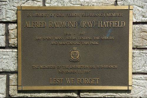 Ray Hatfield Plaque : June 2014