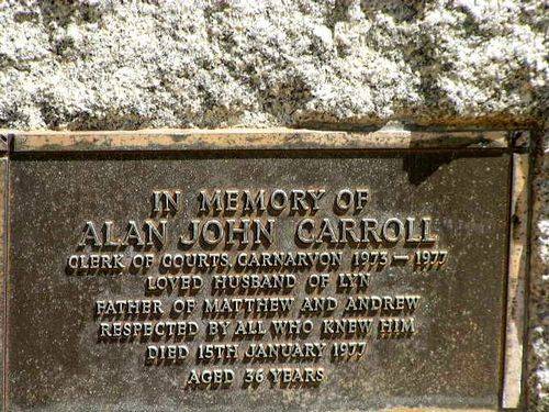 Allan Carroll Memorial  Inscription