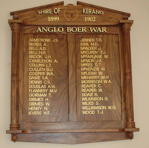 Anglo Boer War Honour Roll : 08-June-2013