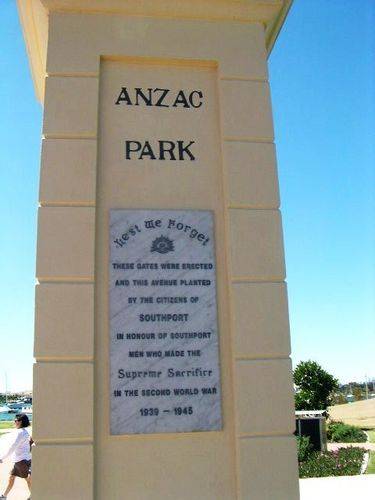 Anzac Park Memorial Gates  Right Pillar