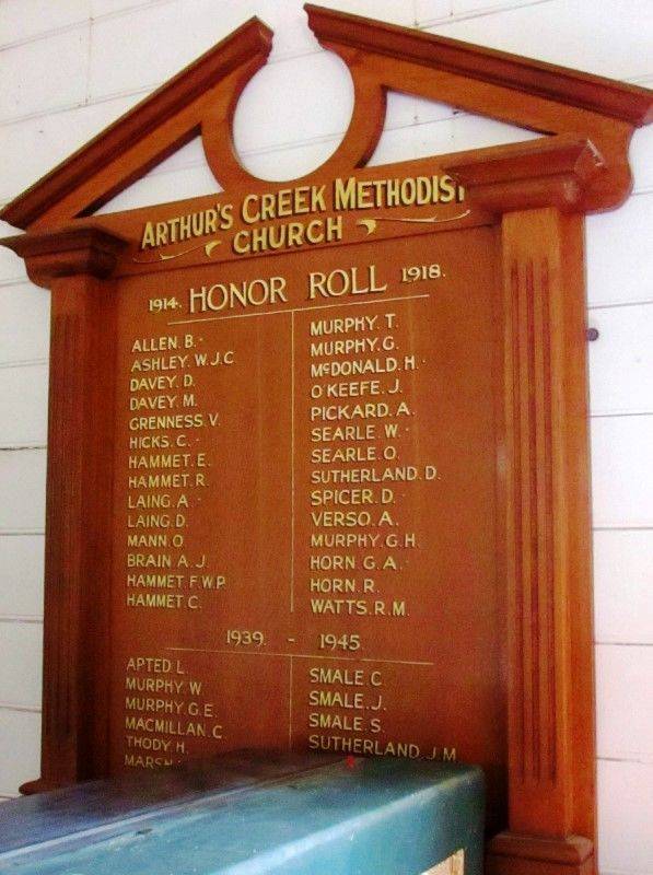 Arthur+96s Creek Methodist Church Honour Roll