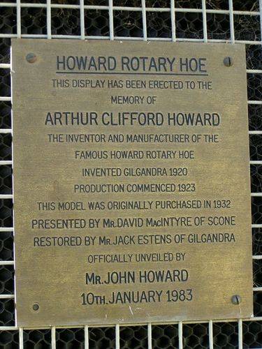 Rotary Hoe Inscription Plaque : 29-July-2014