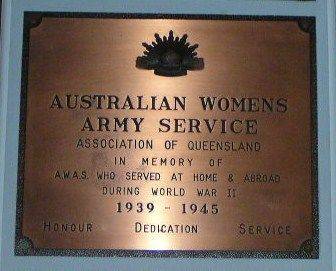 Aust Womens Army Service Plaque