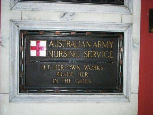 Australian Army Nursing Service Plaque