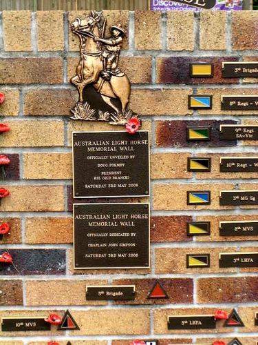Australian Light Horse Memorial Wall Dedication Plaques