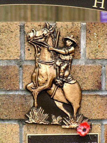 Australian Light Horse Memorial Wall Horseman Closeup