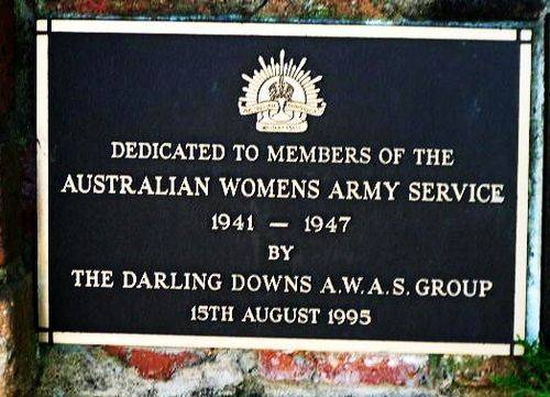 Australian Womens Army Service 1941 1947 Plaque