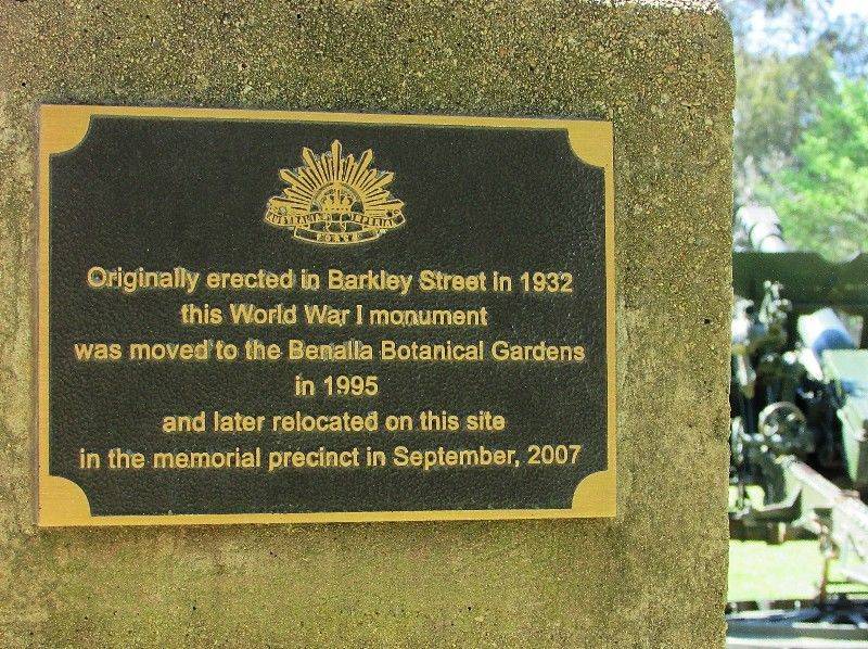 War Memorial Plaque: 13-October-2015