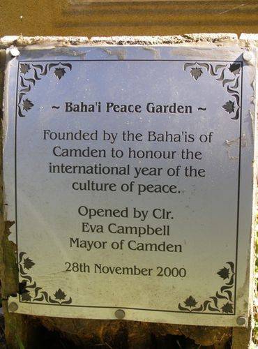 Peace Garden Plaque : 16-June-2014