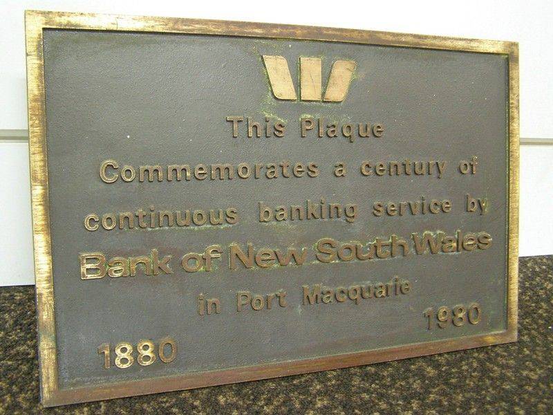 Bank Of NSW Plaque : 16-Septemeber-2014