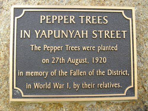 Pepper Trees Plaque : 27-03-2014