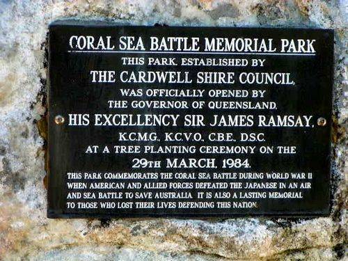 Battle of Coral Sea Memorial Park Plaque