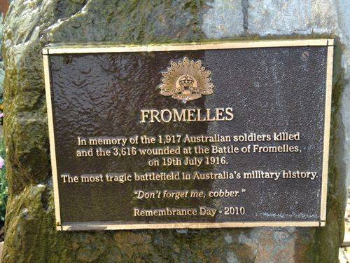 Battle of Fromelles Plaque Inscription : 23-09-2013