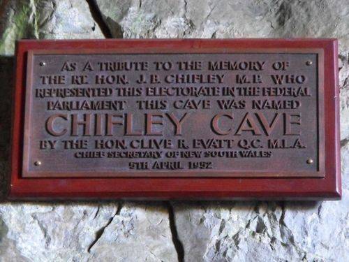 Chifley Cave Plaque Inscription : November 2013