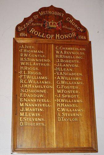 Blende Street Methodist Church Honour Roll : 01-June-2013