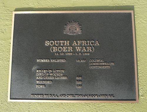 Boer War Plaque : 01-October-2012