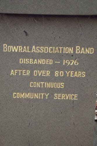 Bowral Band Inscription : August-2014
