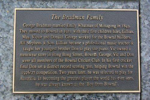Bradman Family Plaque : August-2014