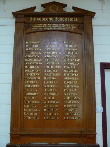 Briagolong Honour Roll