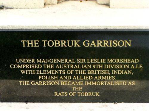 Brisbane Rats of Tobruk Memorial Garrison inscription
