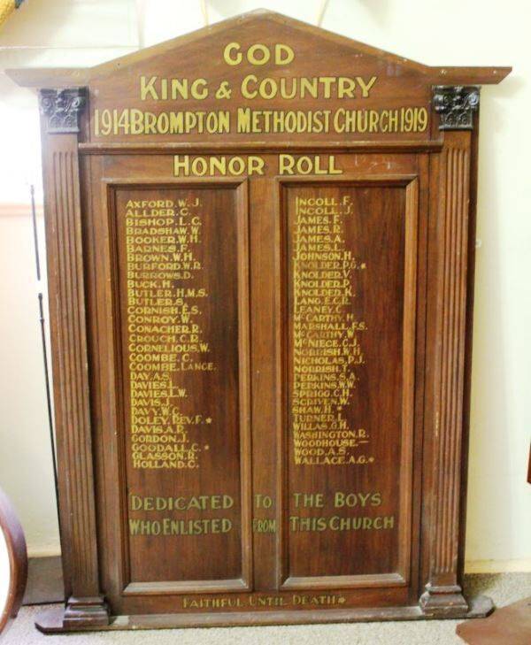 Brompton Methodist Church Honour Roll Monument Australia