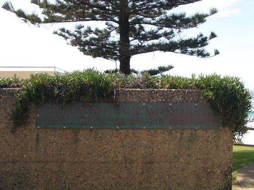 Captain Cook Memorial Lighthouse Sign 