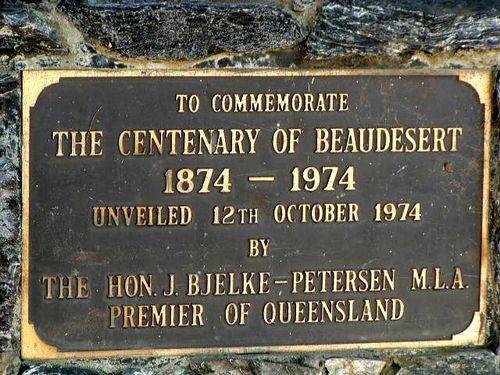 Centenary of Beaudesert Plaque