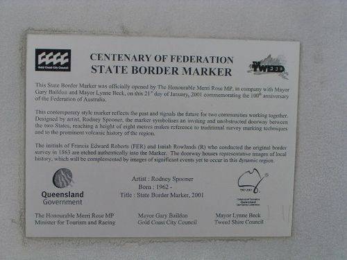 State Boreder Marker Plaque