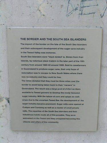 Border & South Sea Islanders Plaque / March 2013