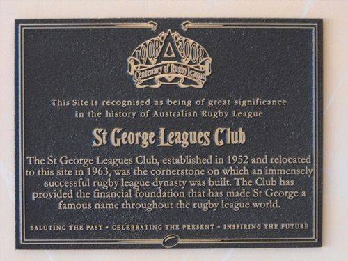 Centenary of Rugby League Plaque